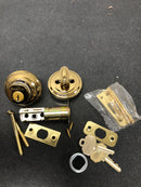 Baldwin SCTRD003 Traditional Round Single Cylinder Keyed Entry Deadbolt - Polished Brass