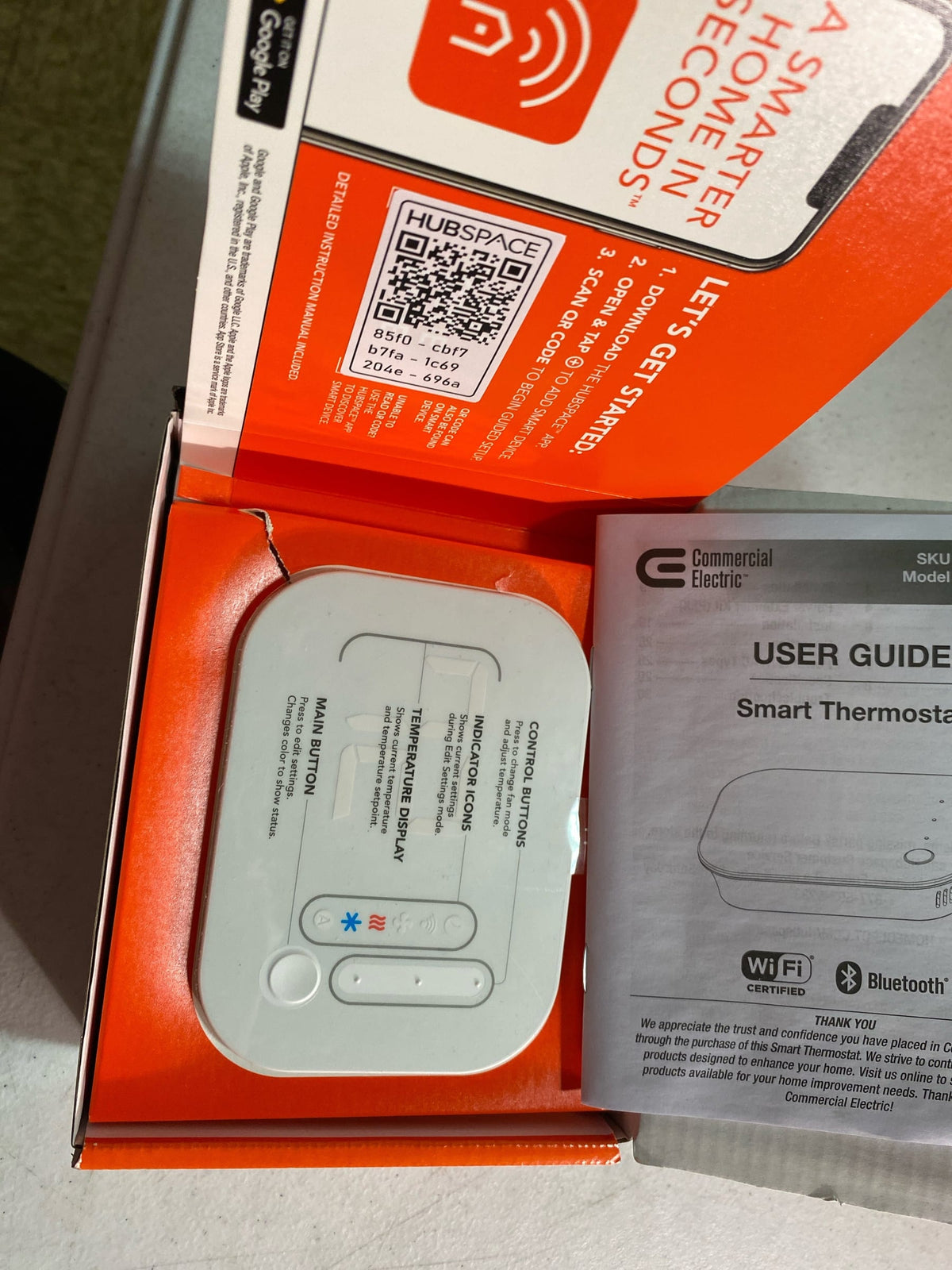 Commercial electric HTSA15CWB Wi-Fi and Bluetooth Enabled Smart Programmable Thermostat with Schedules Powered by Hubspace