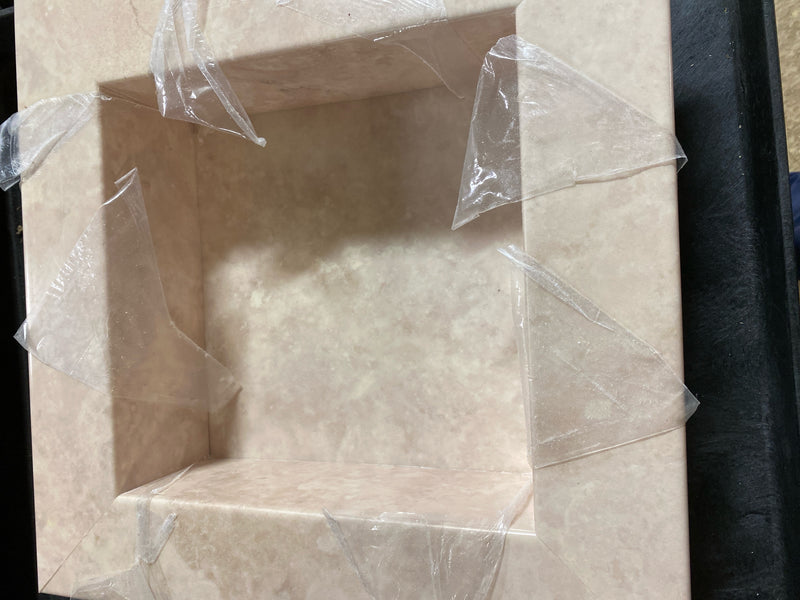 Flexstone FLXRSC1717CT 17 in. x 17 in. Square Recessed Shampoo Caddy in Creme Travertine