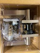 Kwikset 740HFLSQT-15SV1 Halifax Single Cylinder Keyed Entry Door Lever Set with Square Rose and SmartKey - Satin Nickel