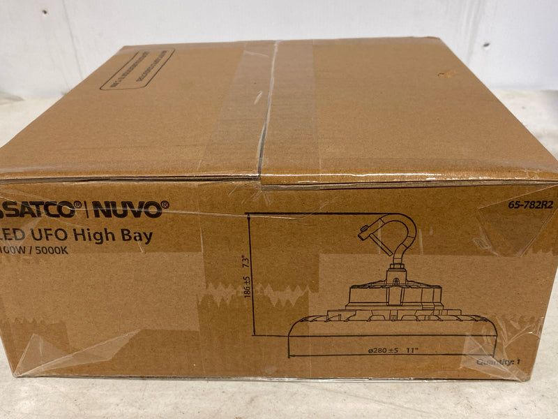 Nuvo Lighting 65/782R2 100W LED UFO Hi-Bay Light in Utilitarian Style-8.11 Inches Tall and 11.02 Inches Wide, Color Temperature: 5000, Finish Color: Black