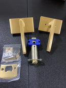 Emtek 5112HLOUS4RH Helios Right Handed Passage Door Lever Set with Modern Rectangular Rose - Satin Brass