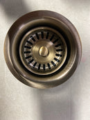 Whitehaus WH202-AB 3 1/2" Waste Disposer Trim with Matching Basket Strainer for Deep Fireclay Sinks - Antique Brass