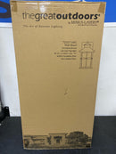 The Great Outdoors 72557-143C Highland Ridge 4 Light 21" Tall Outdoor Wall Sconce with Clear Crackled Glass - Oil Rubbed Bronze / Gold Highlights