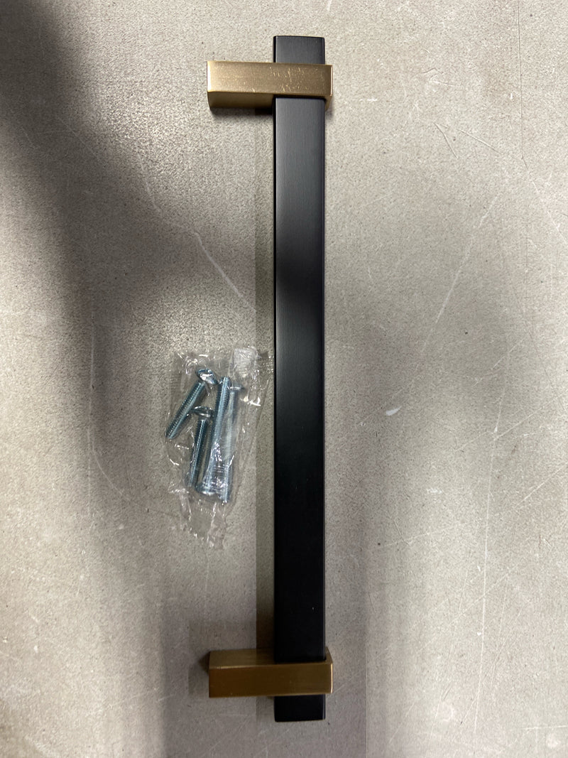 Amerock BP36725MBCZ Mulino 7-9/16 in. (192mm) Center-to-Center Modern Matte Black/Champagne Bronze Bar Cabinet Pull