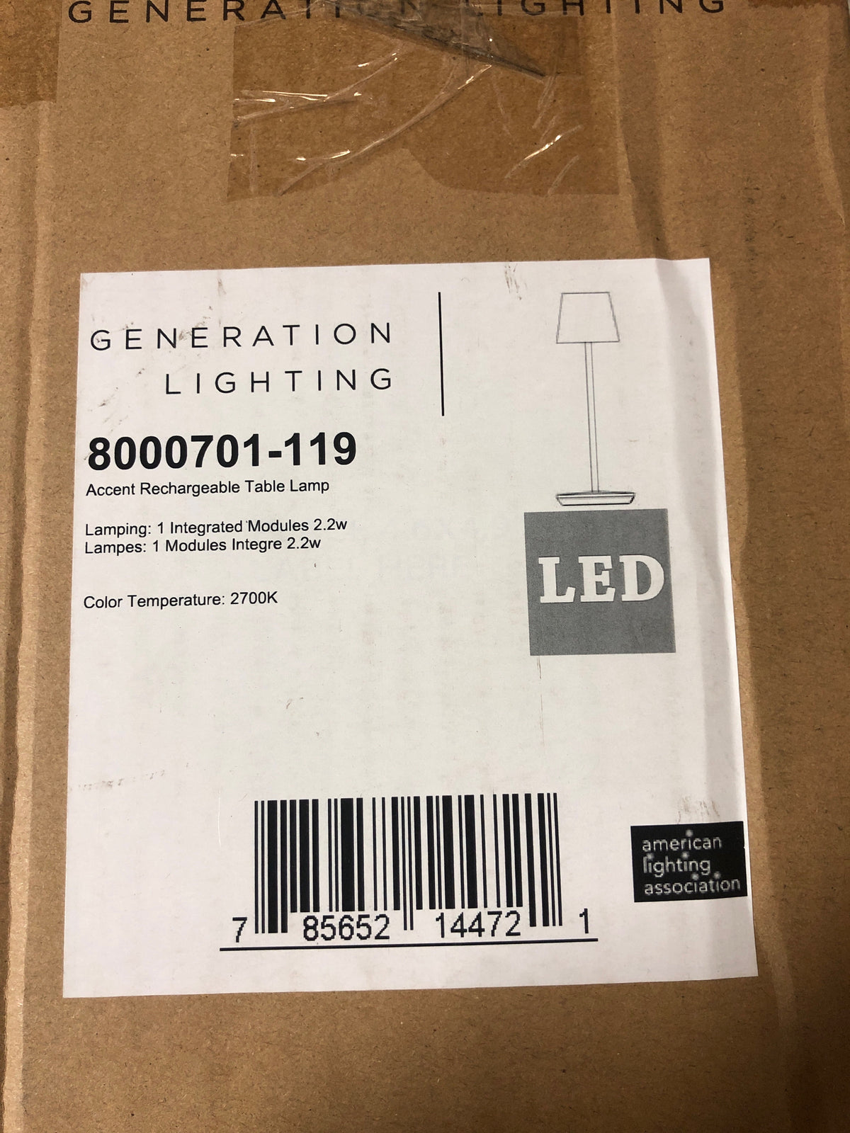 Generation Lighting 8000701-119 Mena Rechargeable Outdoor Table Lamp - Green