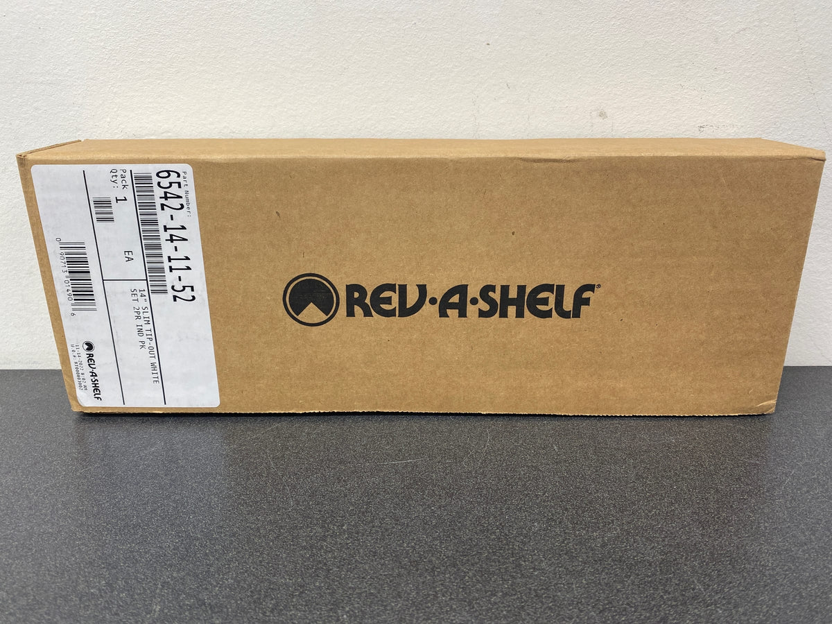 Rev-A-Shelf 6542-14-11-52 Slim Series 14-1/4 Inch Sink Front Plastic Tip Out Tray - White