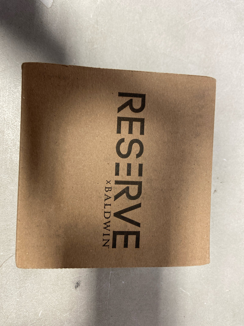 Baldwin HDCONCFR055 Contemporary Non-Turning One-Sided Dummy Door Knob with 5 Inch Rectangle Rose from the Reserve Collection - Polished Nickel