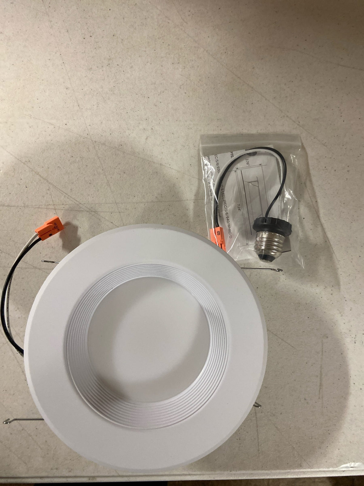 Bulbrite 773166 7" Medium (E26) Baffle Recessed Trim - White