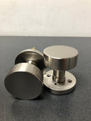 Emtek 5209ROUUS15 Round Privacy Door Knob Set with Disk Rose from the Brass Modern Collection - Satin Nickel
