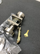 Baldwin ENCONCSR150 Contemporary Single Cylinder Keyed Entry Door Knob with Square Rose - Satin Nickel