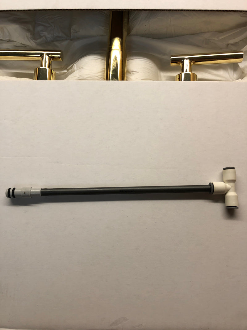 Newport Brass 1500-5463/03N East Linear 1.8 GPM Widespread Bridge Pull Down Kitchen Faucet - Polished Brass Uncoated (Living)