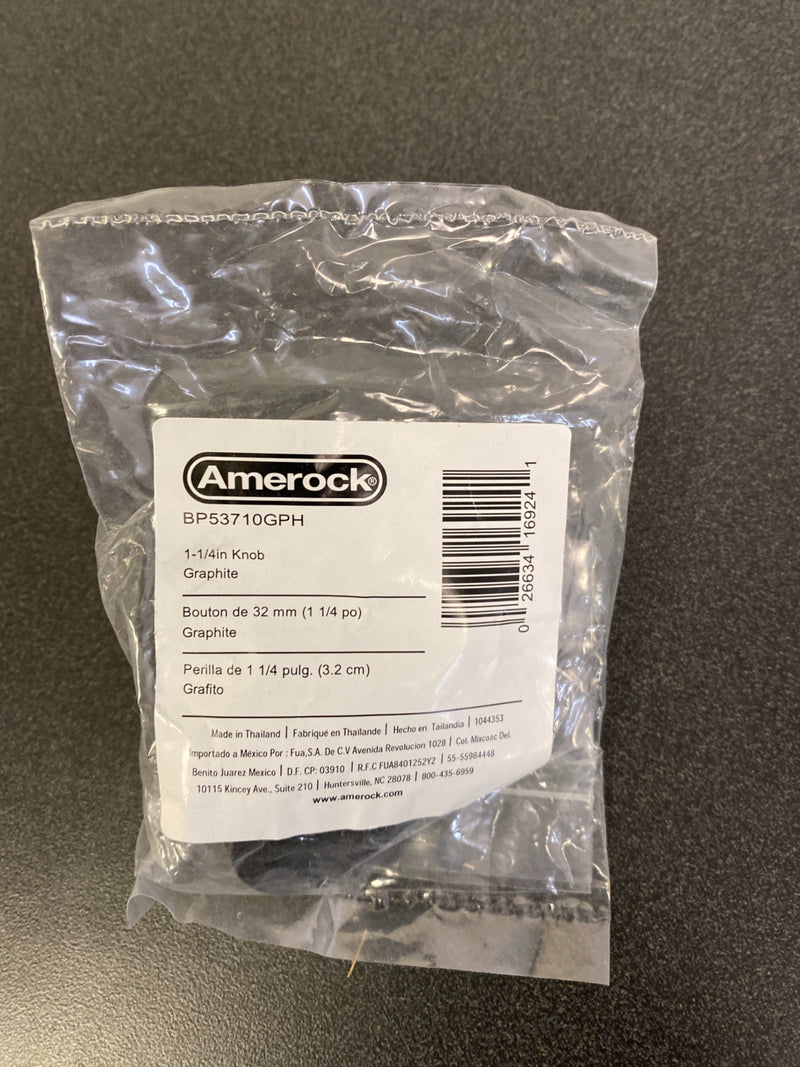 Amerock Rochdale 1-1/4 in (32 mm) Diameter Graphite Round Cabinet Knob