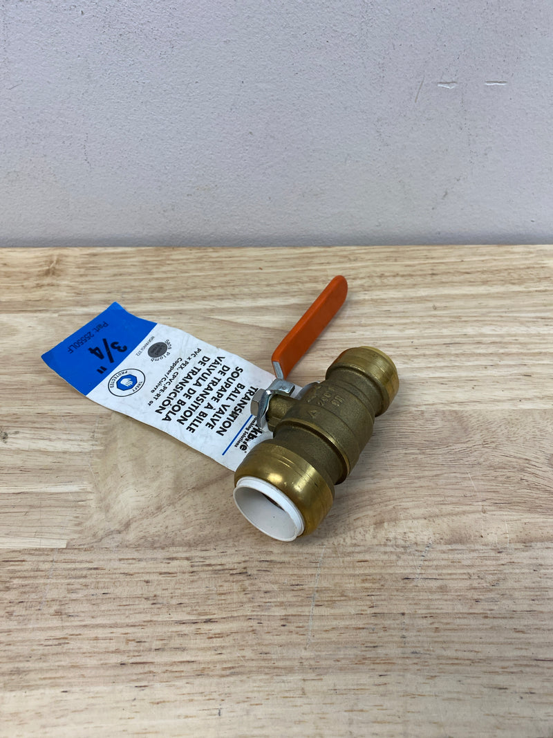 Sharkbite 25550LF 3/4 in. Push-to-Connect PVC IPS x 3/4 in. CTS Brass Ball Valve