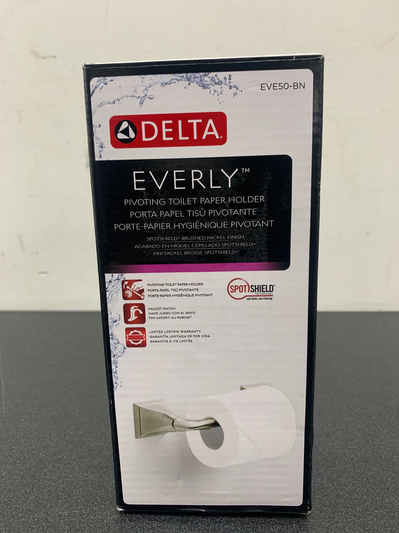Delta EVE50-BN Everly Double Post Pivoting Toilet Paper Holder in Brushed Nickel