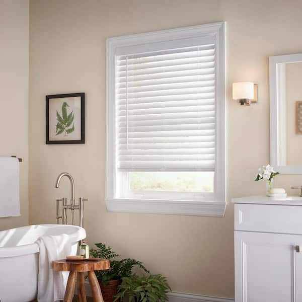 Home decorators collection 10793478184545 White Cordless Room Darkening 2 in. Faux Wood Blind for Window - 31 in. W x 48 in. L