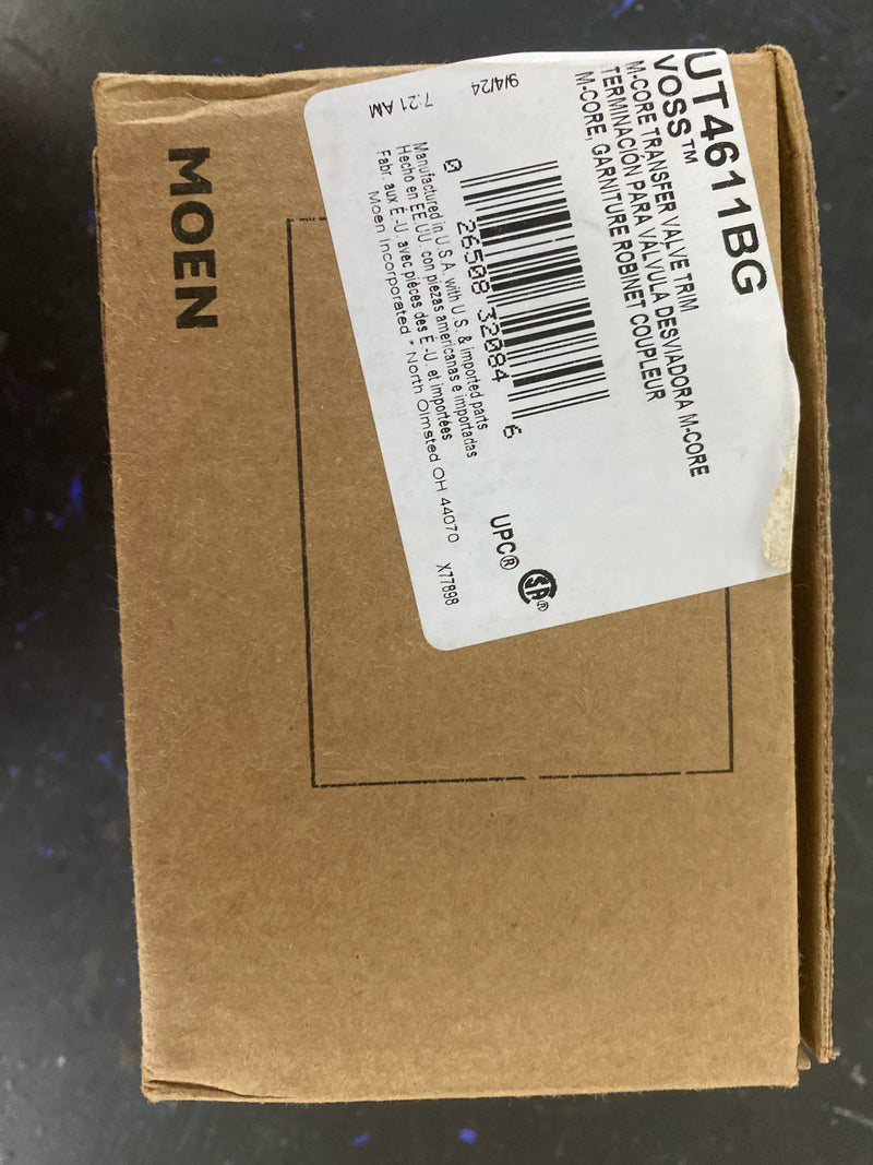 Moen UT4611 2 Modes Zinc Shower Water Diverter Trim, Brushed Gold, 4.38 x 4.38 x 1 inches
