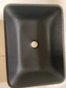 Vigo VG07110 Sottile 13" Rectangular Glass Vessel Bathroom Sink - Black MatteShell