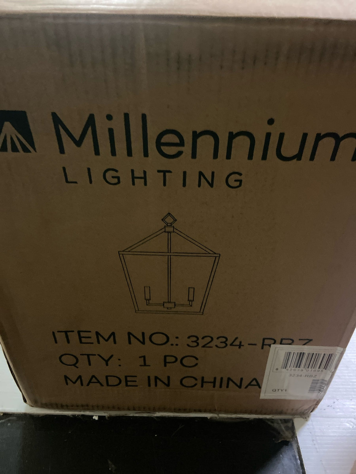 ML Lighting 3234-RBZ Four Light Pendant, Bronze/Dark