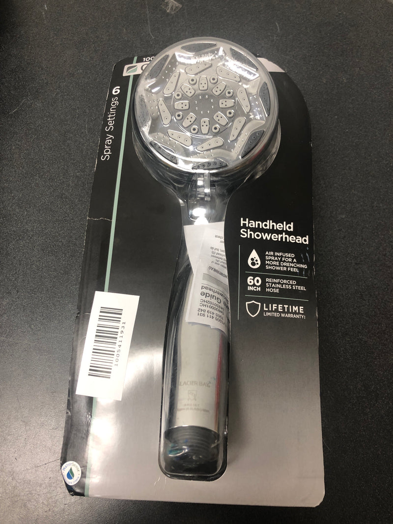 Glacier bay 84930001HC 4 in. 6-Spray Wall Mount Handheld Shower Head in Chrome
