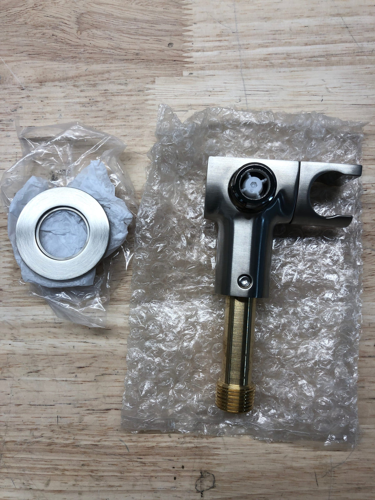 Kohler K-98354-BN 1/2 in. Metal 90-Degree NPT Wall Mount Supply Elbow with Check Valve and Hand Shower Holder in Vibrant Brushed Nickel