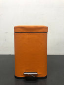 Gedy 2209-67 Square Waste Bin, 2.2" L x 6.5" W, Orange Faux Leather