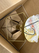 Hampton bay RS2104101 Winfield 9.5 in. 1-Light Gold Semi-Flush Mount Ceiling Light Fixture with Geometric Cage