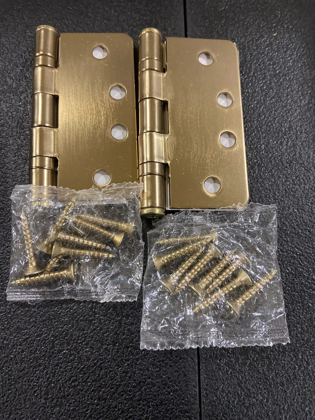 Emtek 94024US7 4" x 4" Ball Bearing 1/4" Radius Corners Mortise Hinge - Pair - French Antique