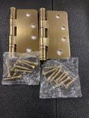 Emtek 94024US7 4" x 4" Ball Bearing 1/4" Radius Corners Mortise Hinge - Pair - French Antique