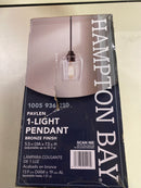 Hampton bay 22612-000 Pavlen 5.5 inch 1-Light Bronze Mini Pendant with Clear Glass Shade