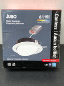 Juno Lighting WF6 ADJ SWW5 90CRI MW M6 Contractor Select Wafer 6" Wide Switchable CCT Integrated LED Adjustable Canless Recessed Trim - White