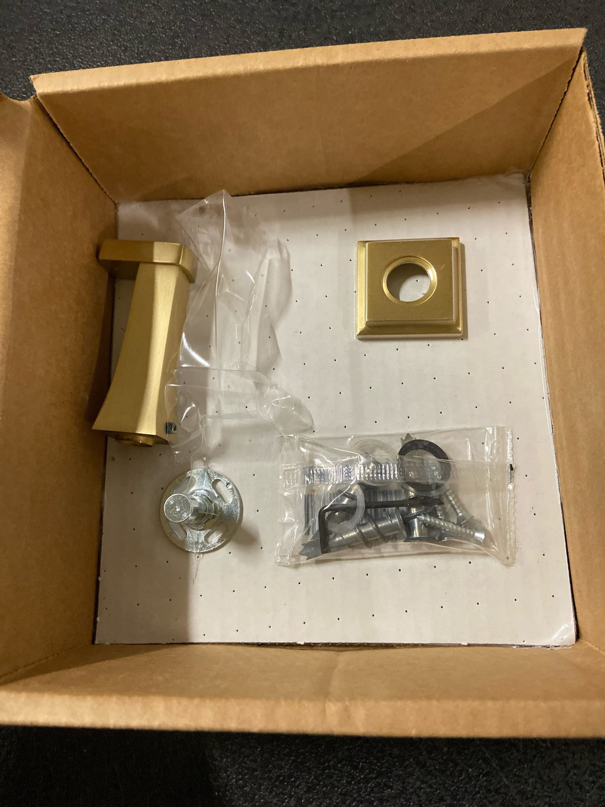 Emtek 2295TQUS4 Transitional Flared Single Robe Hook with Step Square Rosette - Satin Brass