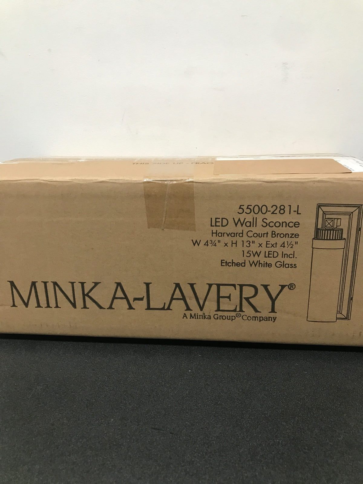 Minka Lavery 5500-281-L 13" Tall Integrated LED Wall Sconce with Glass Shade - Harvard Court Bronze (Plated)