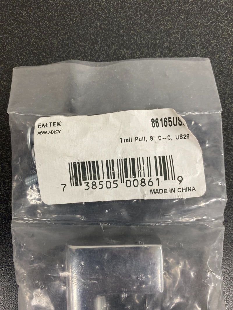 Emtek 86165US26 Trail 8 Inch Center to Center Handle Cabinet Pull - Polished Chrome