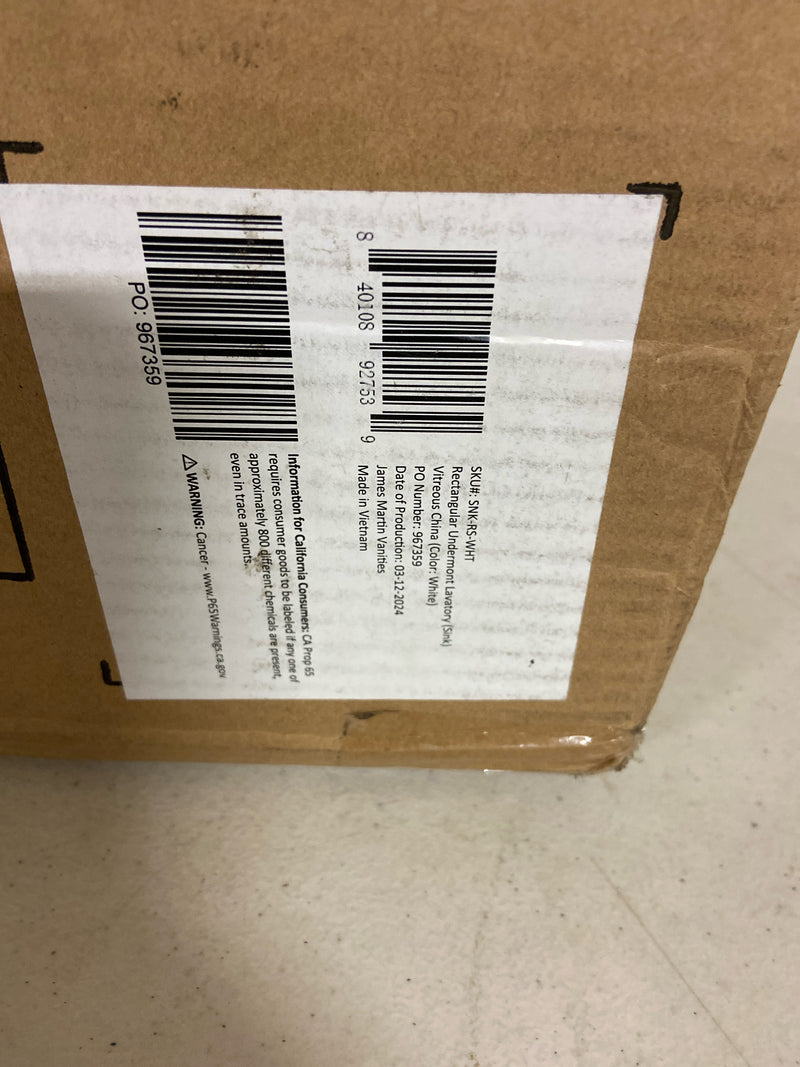 James Martin Vanities SNK-RS Replacement Porcelain Sink - White