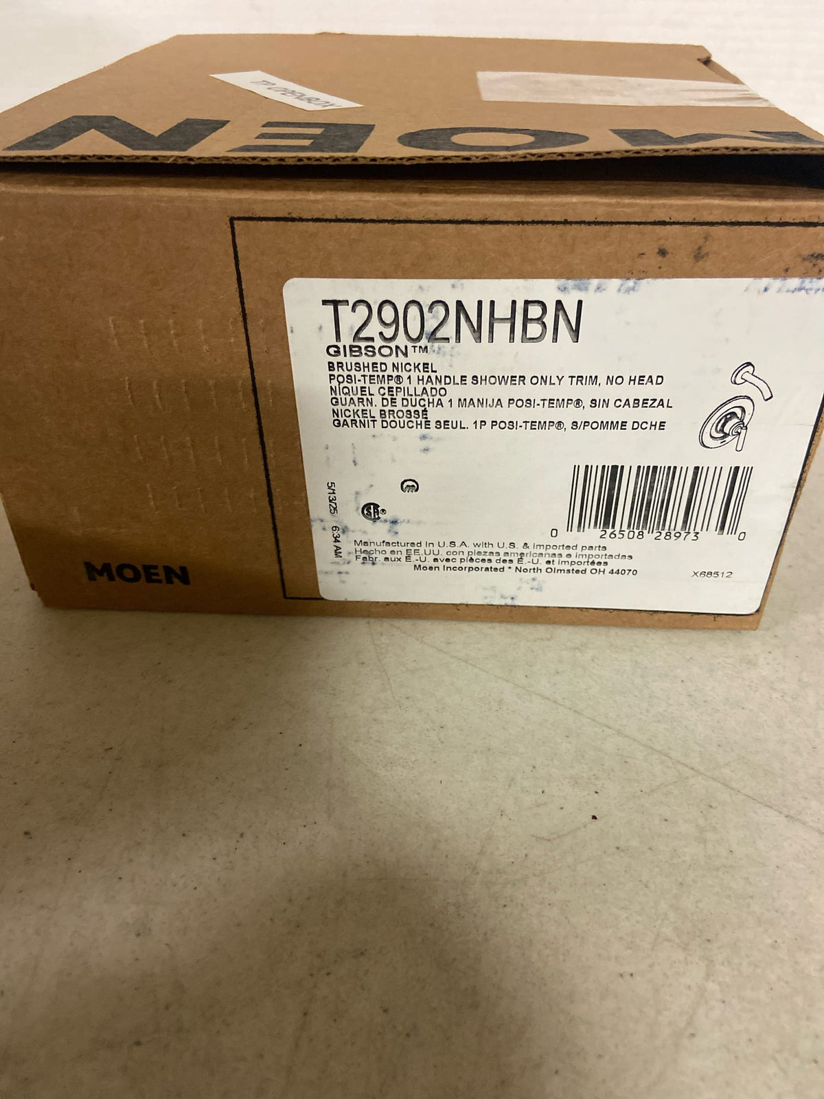 Moen T2902NHBN Gibson Shower Trim Package with M-PACT and Posi-Temp - Less Shower Head and Valves - Brushed Nickel