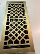 Signature Hardware MODERN SOLID ANTIQUE BRASS OVERSIZED FLOOR REGISTER 6" X 14"