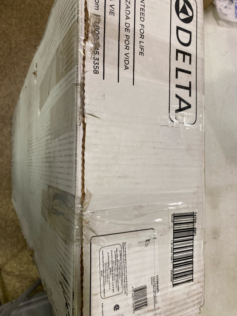 Delta T4759-SSFL Trinsic 1-Handle Floor-Mount Roman Tub Faucet Trim Kit with Hand Shower in Stainless (Valve Not Included)