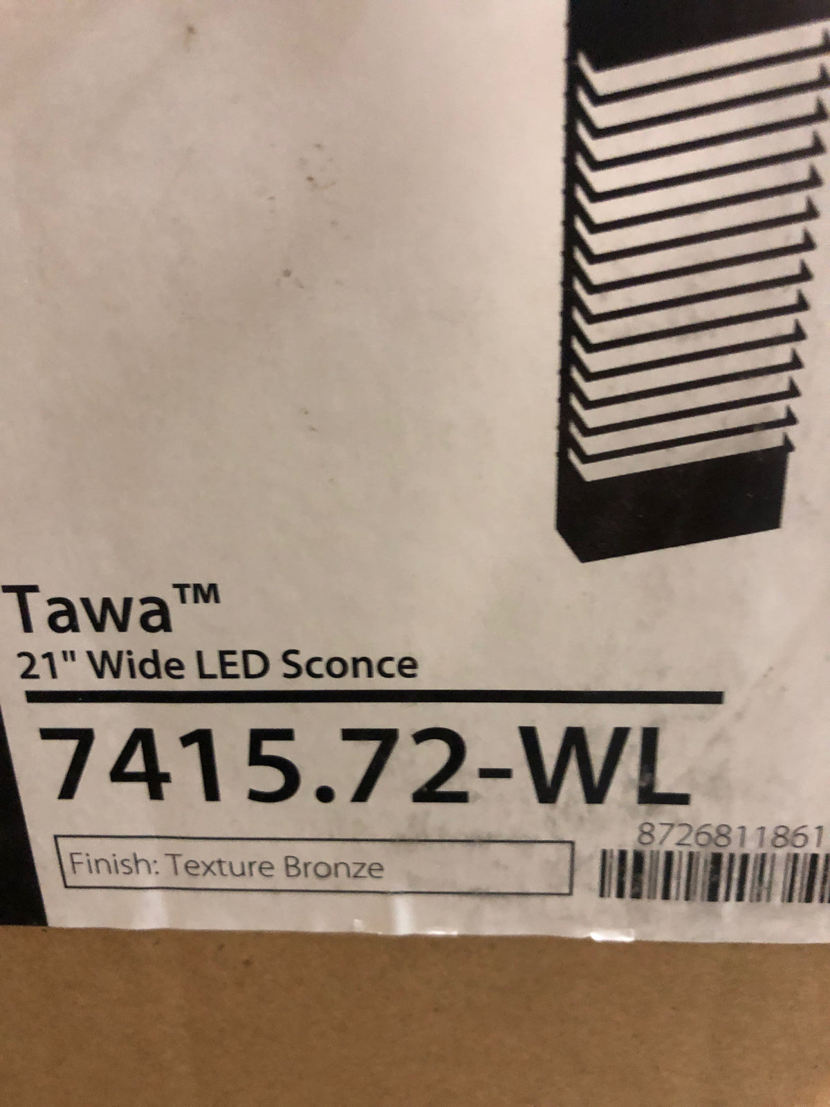 Sonneman 7415.72-WL Tawa 21" Wide LED Sconce - Textured Bronze