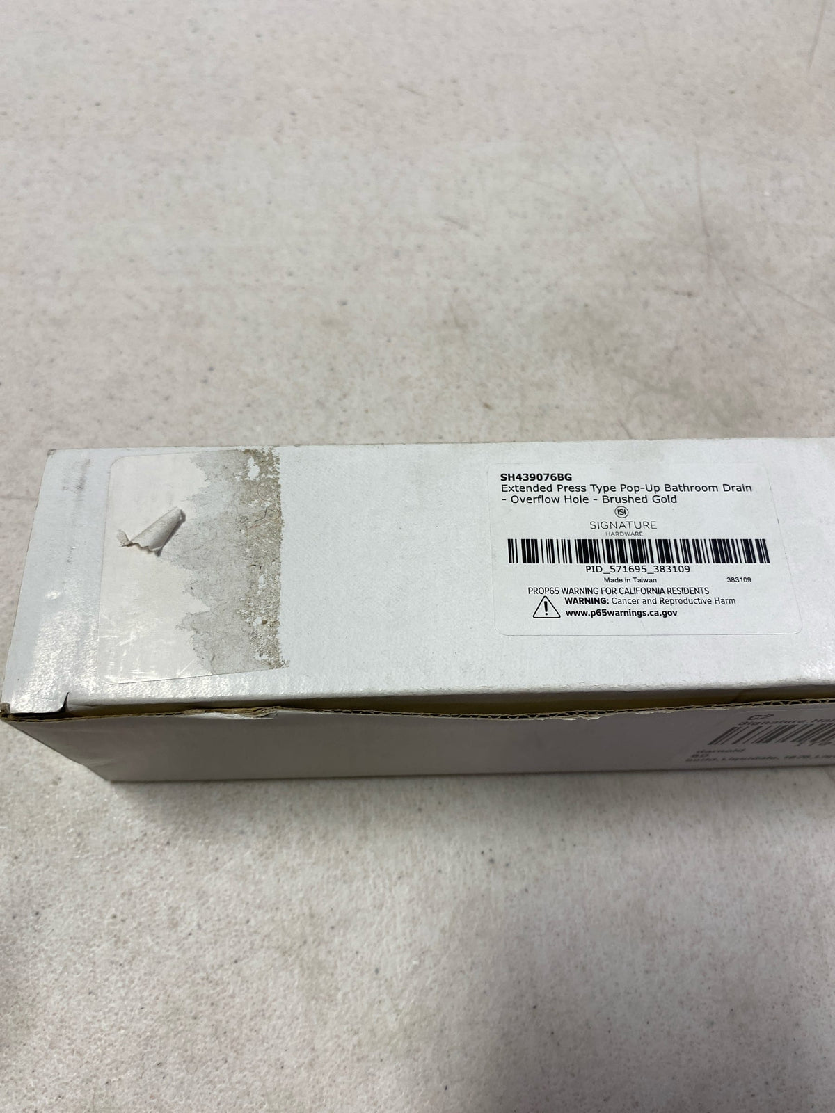 Signature Hardware 439788 Extended Press 1-1/2" Pop-Up Drain Assembly with Overflow - Brushed Gold