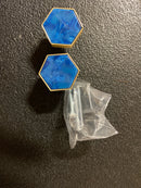 Amerock 2PK36973NVB Accents 1-5/16 Inch Geometric Cabinet Knob - Pack of 2 - Gold / Navy Blue