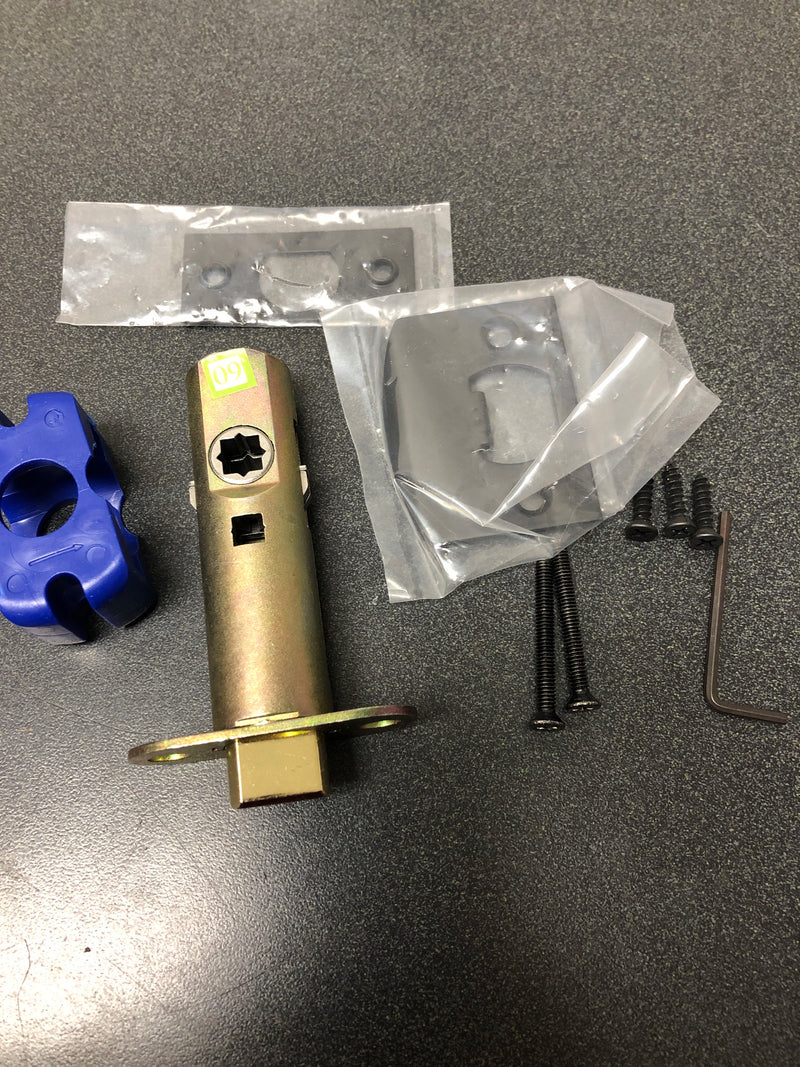 Emtek 5110HLOUS19LH Helios Left Handed Passage Door Lever Set with Square Rose - Flat Black