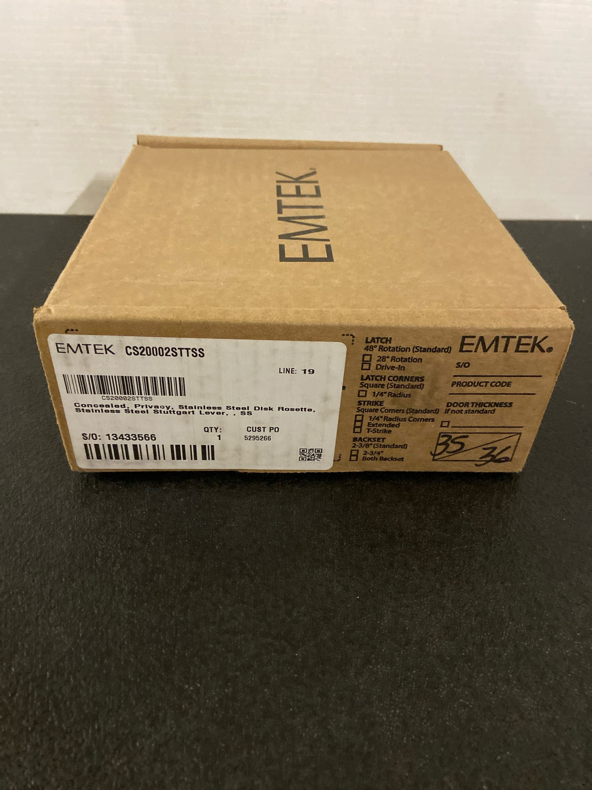 Emtek CS20002STTSS Stuttgart Stainless Steel Lever Handle with Disk Rosette