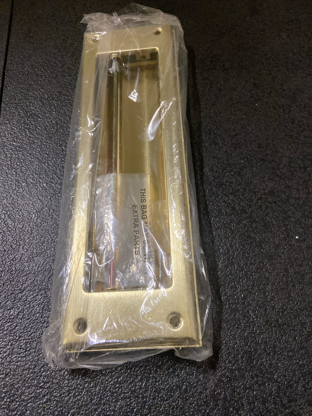 Baldwin 0015.044 Magazine Sized Spring Tension Brass Letter Box Plate - PVD Satin Brass