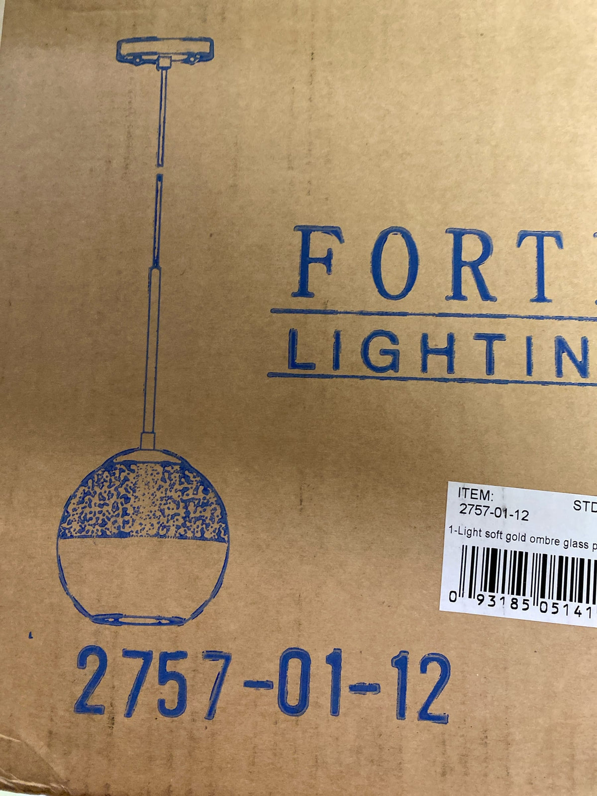 Forte Lighting 2757-01-12 Callisto 8" Wide Mini Pendant - Soft Gold