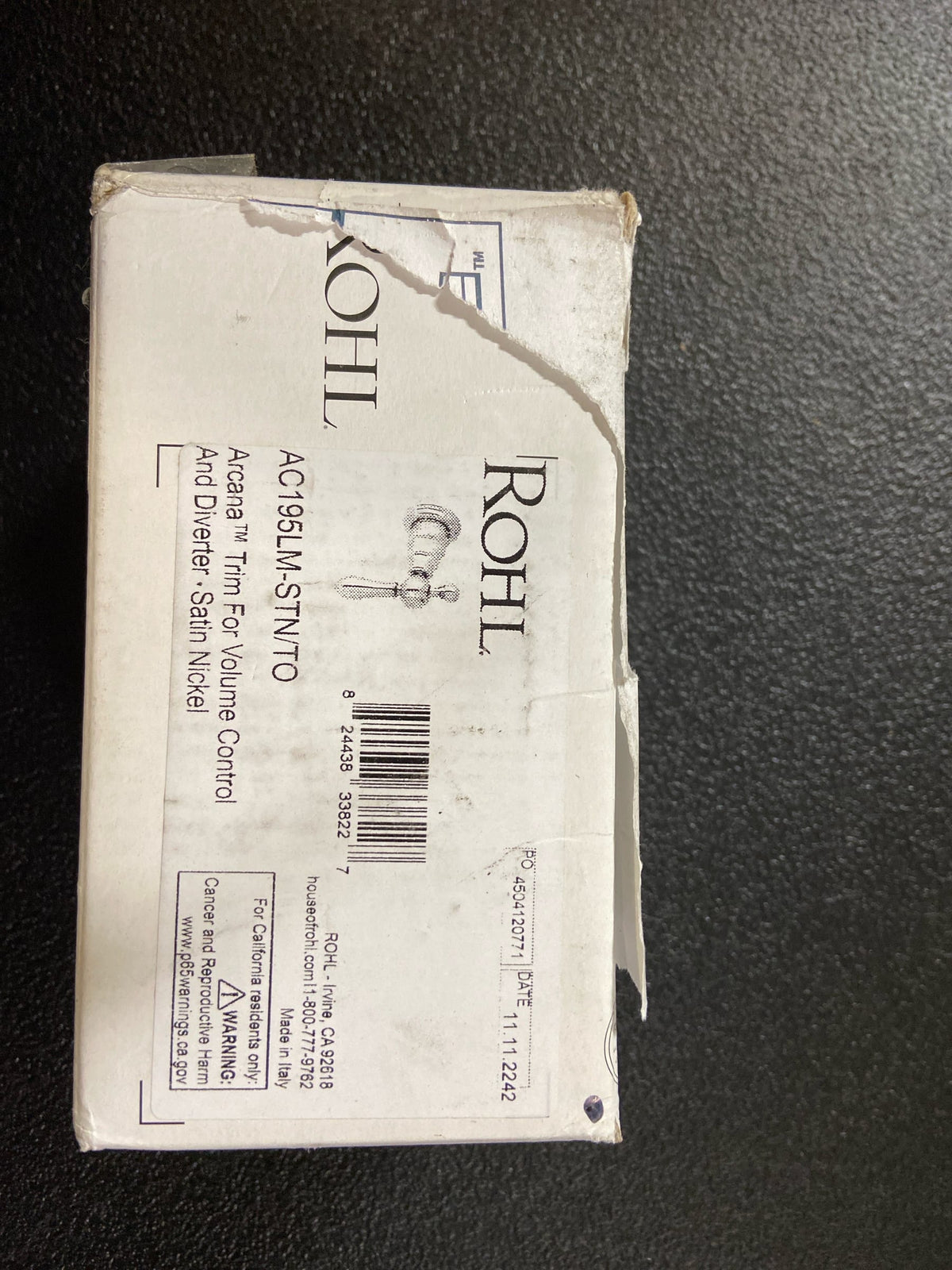 ROHL AC195LM-STN/TO VOLUME CONTROL/DIVERTERS, Satin Nickel