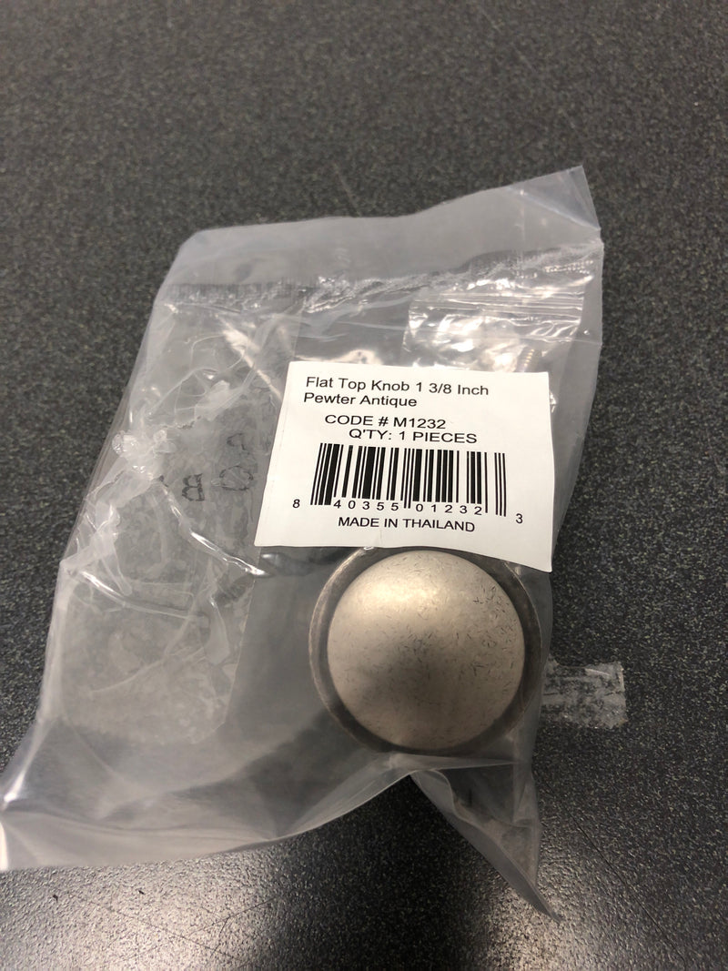 Top Knobs M1232 Flat 1-3/8 Inch Mushroom Cabinet Knob from the Dakota Collection - Pewter Antique