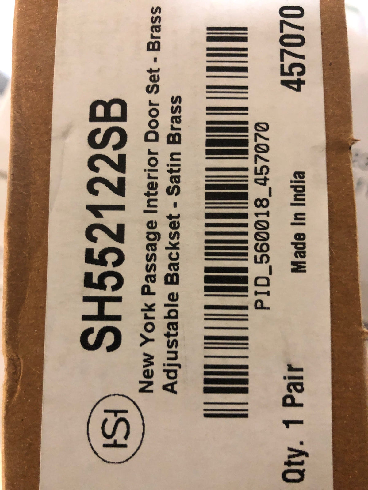 Signature Hardware 480925 Hubbard Solid Brass Passage Door Knob Set with Adjustable 2-3/8" or 2-3/4" Backset