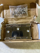 Emtek 9100 Steel Hinges (Pair) - SD - Square Corners - 3 1/2" x 3 1/2" - 9101314 - Polished Nickel (US14)