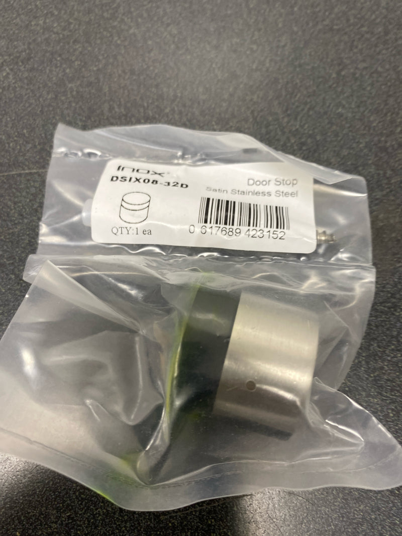 INOX DSIX08-32D DSIX 1 Inch Baseboard Mounted Rigid Door Stop - Satin Stainless Steel
